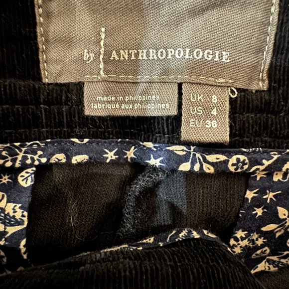 Anthropologie Buttoned Pinafore Corduroy Jumpsuit Black Size 4 - Picture 11 of 15